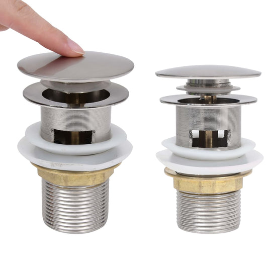 Push Drain with Overflow Function Silver 6.4x6.4x9.1 cm Push Drain with Overflow Function Silver 6.4x6.4x9.1 cm