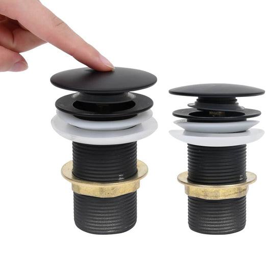 Push Drain without Overflow Function Black 6.4x6.4x9.1 cm Push Drain without Overflow Function Black 6.4x6.4x9.1 cm