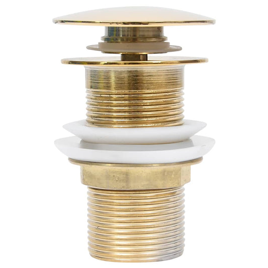 Push Drain without Overflow Function Gold 6.4x6.4x9.1 cm Push Drain without Overflow Function Gold 6.4x6.4x9.1 cm