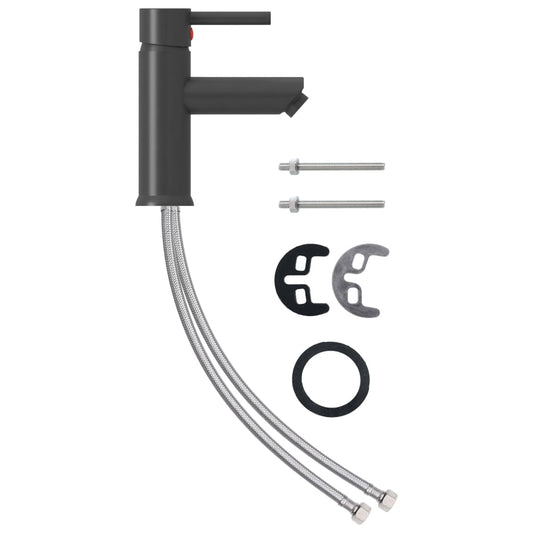 Bathroom Basin Faucet Grey 130x176 mm Bathroom Basin Faucet Grey 130x176 mm