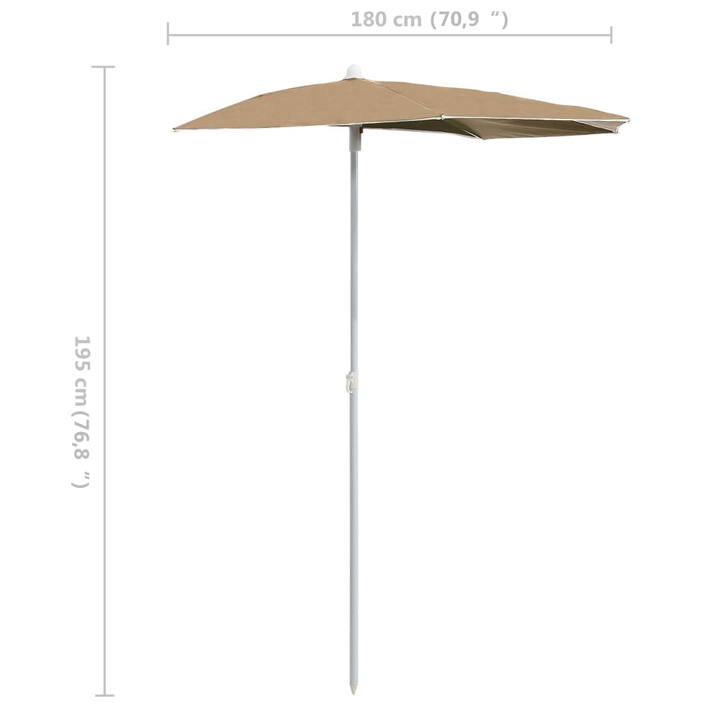 Garden Parasol | Taupe | Polyester, Steel | Large | Collapsible | Other