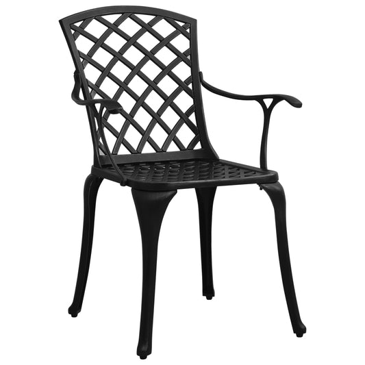 Garden Chair | Set of 2 | Black | Cast Aluminium | Standard | Ergonomic Garden Chair | Set of 2 | Black | Cast Aluminium | Standard | Ergonomic