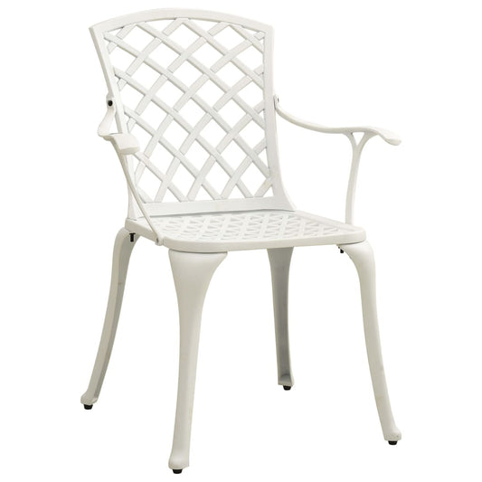 Garden Chairs 2 pcs Cast Aluminium White Garden Chairs 2 pcs Cast Aluminium White