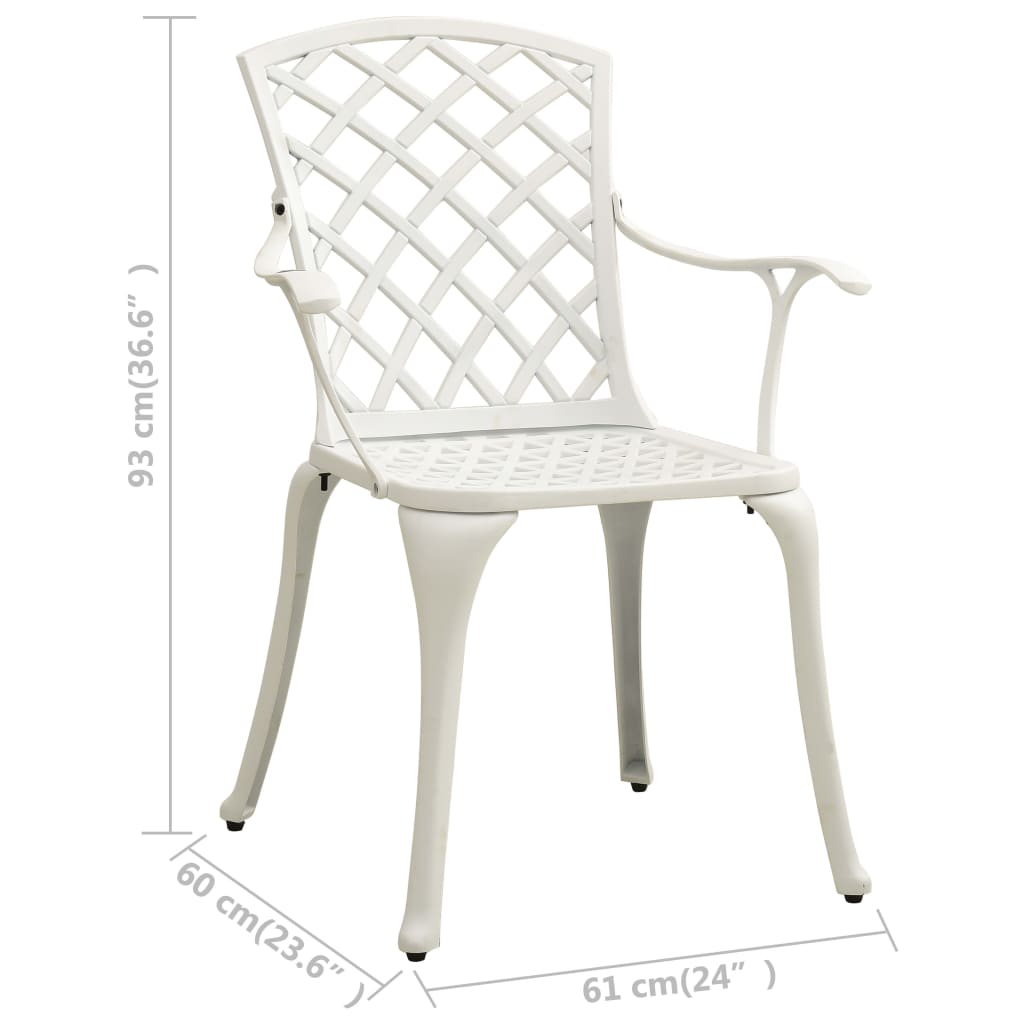 315575 vidaXL Garden Chairs 4 pcs Cast Aluminium White