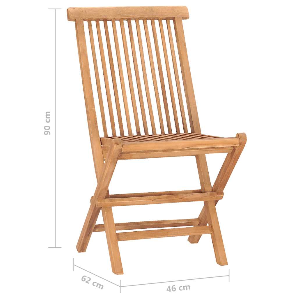315453 vidaXL 3 Piece Folding Outdoor Dining Set Solid Teak Wood