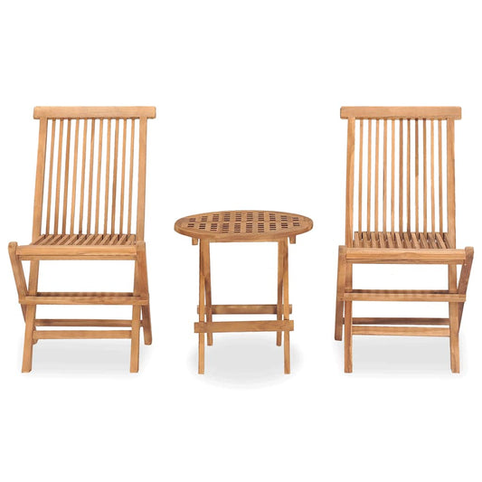 3 Piece Folding Outdoor Dining Set Solid Teak Wood 3 Piece Folding Outdoor Dining Set Solid Teak Wood