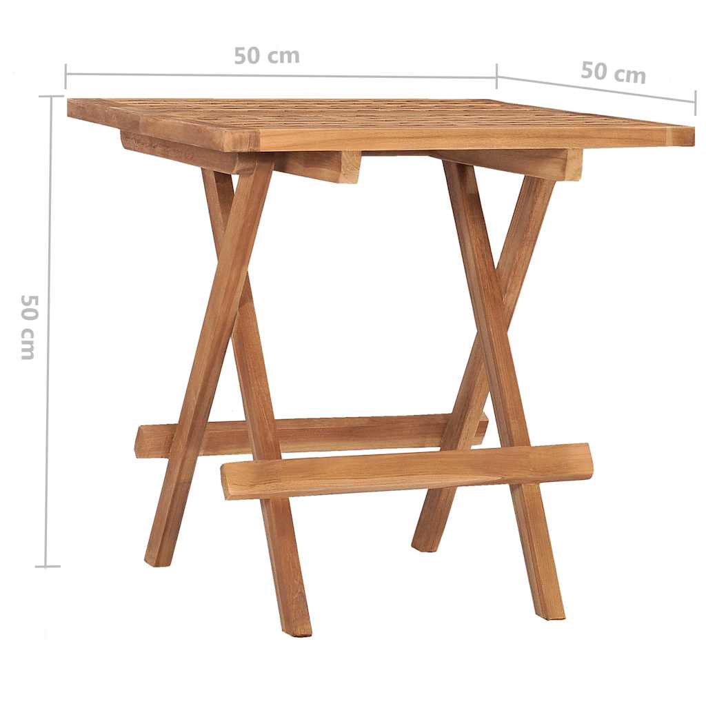 315454 vidaXL Folding Garden Table 50x50x50 cm Solid Teak Wood
