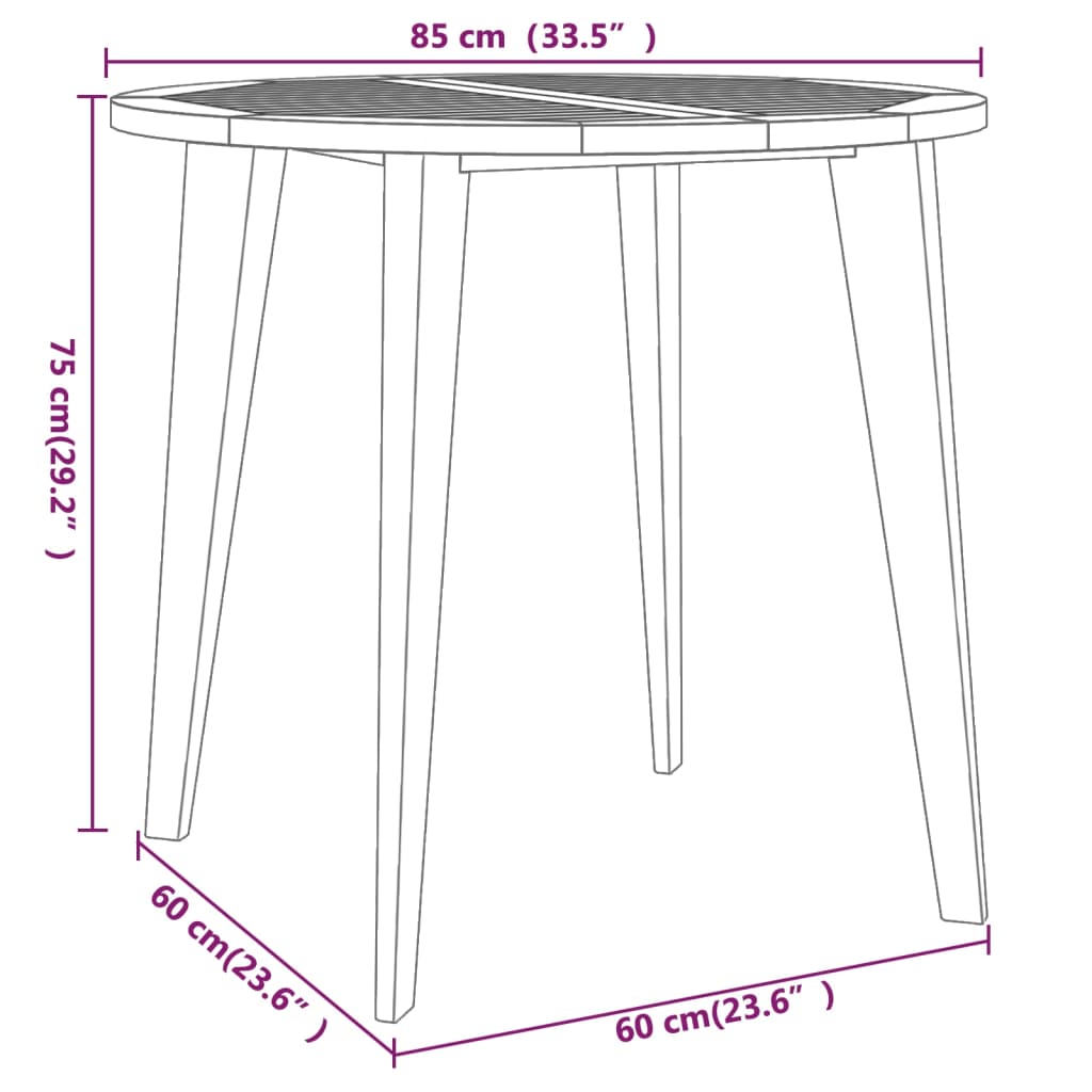 Garden Dining Set | Natural wood | Solid acacia wood | Medium | Durable
