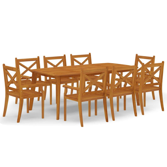 9 Piece Garden Dining Set Solid Wood Acacia 9 Piece Garden Dining Set Solid Wood Acacia