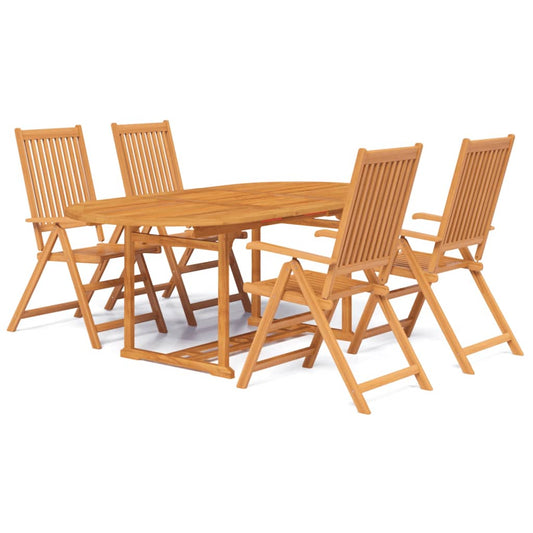 5 Piece Garden Dining Set Solid Acacia Wood 150-200 cm 5 Piece Garden Dining Set Solid Acacia Wood 150-200 cm