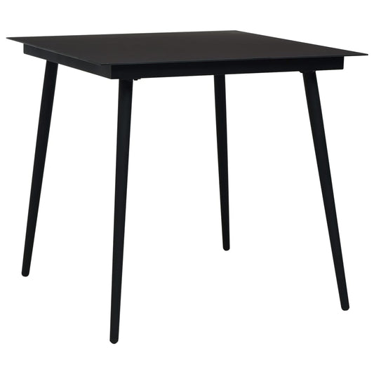 5 Piece Garden Dining Set Cotton Rope and Steel Black 5 Piece Garden Dining Set Cotton Rope and Steel Black