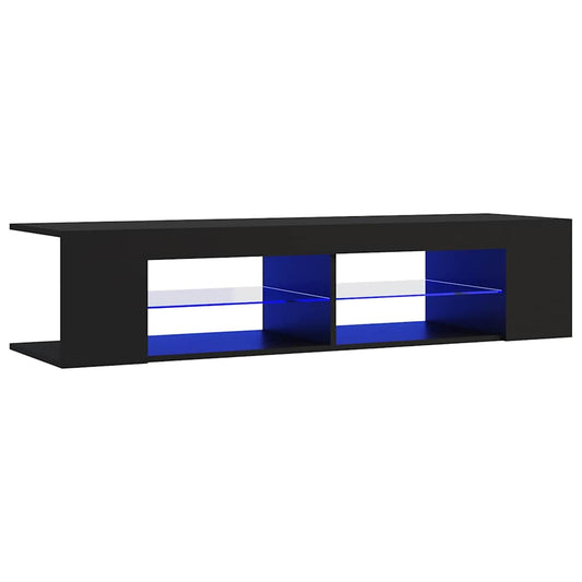 804230 vidaXL TV Cabinet with LED Lights Black 135x39x30 cm 804230 vidaXL TV Cabinet with LED Lights Black 135x39x30 cm