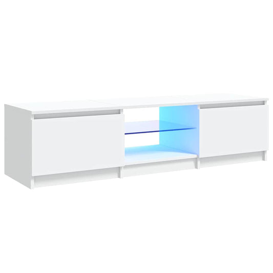 804292 vidaXL TV Cabinet with LED Lights White 140x40x36 cm 804292 vidaXL TV Cabinet with LED Lights White 140x40x36 cm