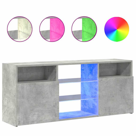 804305 vidaXL TV Cabinet with LED Lights Concrete Grey 120x30x50 cm 804305 vidaXL TV Cabinet with LED Lights Concrete Grey 120x30x50 cm