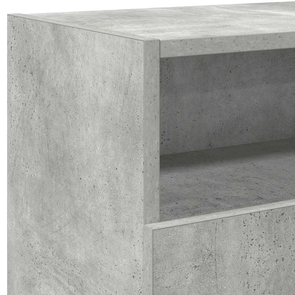 TV Cabinet | Concrete Grey | Engineered Wood and Tempered Glass | Medium