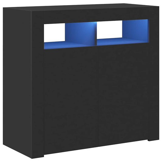 804329 vidaXL Sideboard with LED Lights Black 80x35x75 cm 804329 vidaXL Sideboard with LED Lights Black 80x35x75 cm