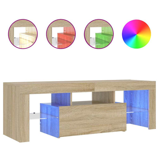 TV Cabinet with LED Lights Sonoma Oak 120x35x40 cm TV Cabinet with LED Lights Sonoma Oak 120x35x40 cm