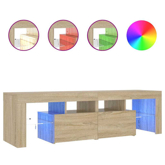 TV Cabinet with LED Lights Sonoma Oak 140x36,5x40 cm TV Cabinet with LED Lights Sonoma Oak 140x36,5x40 cm