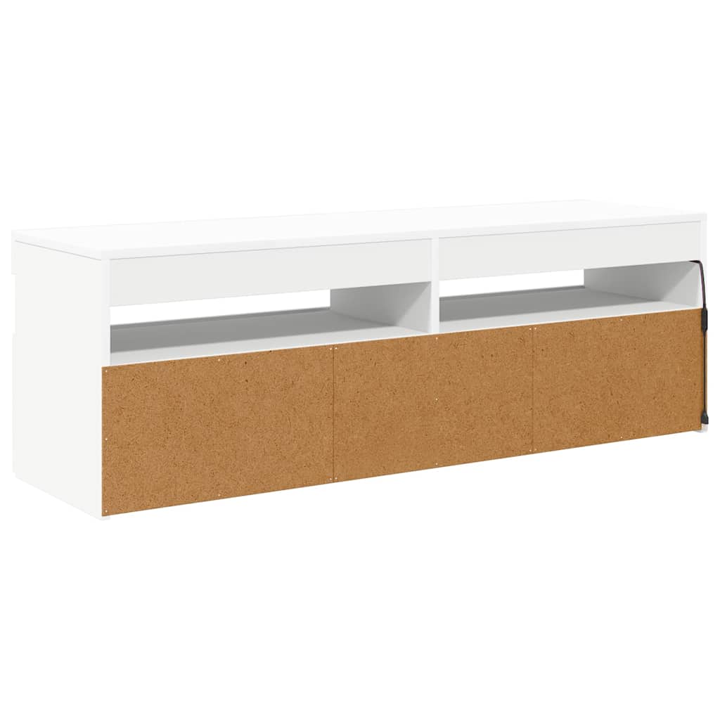TV Cabinet with LED Lights White 120x35x40 cm