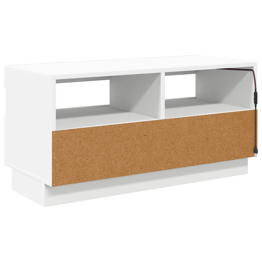 TV Cabinet with LED Lights White 80x35x40 cm