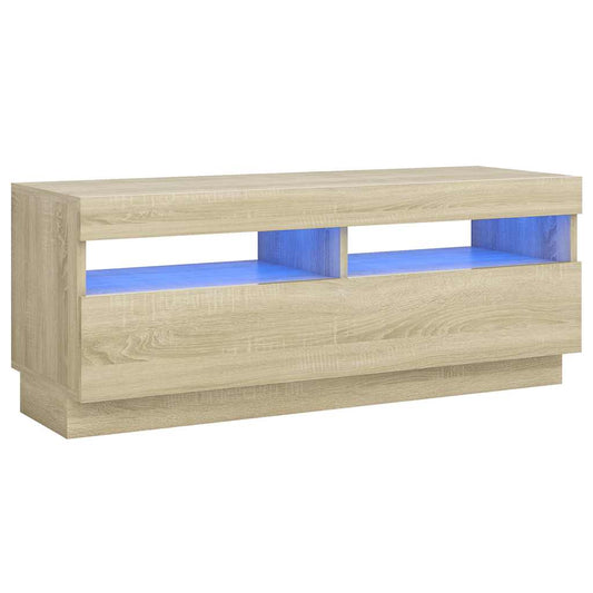 TV Cabinet with LED Lights Sonoma Oak 100x35x40 cm TV Cabinet with LED Lights Sonoma Oak 100x35x40 cm