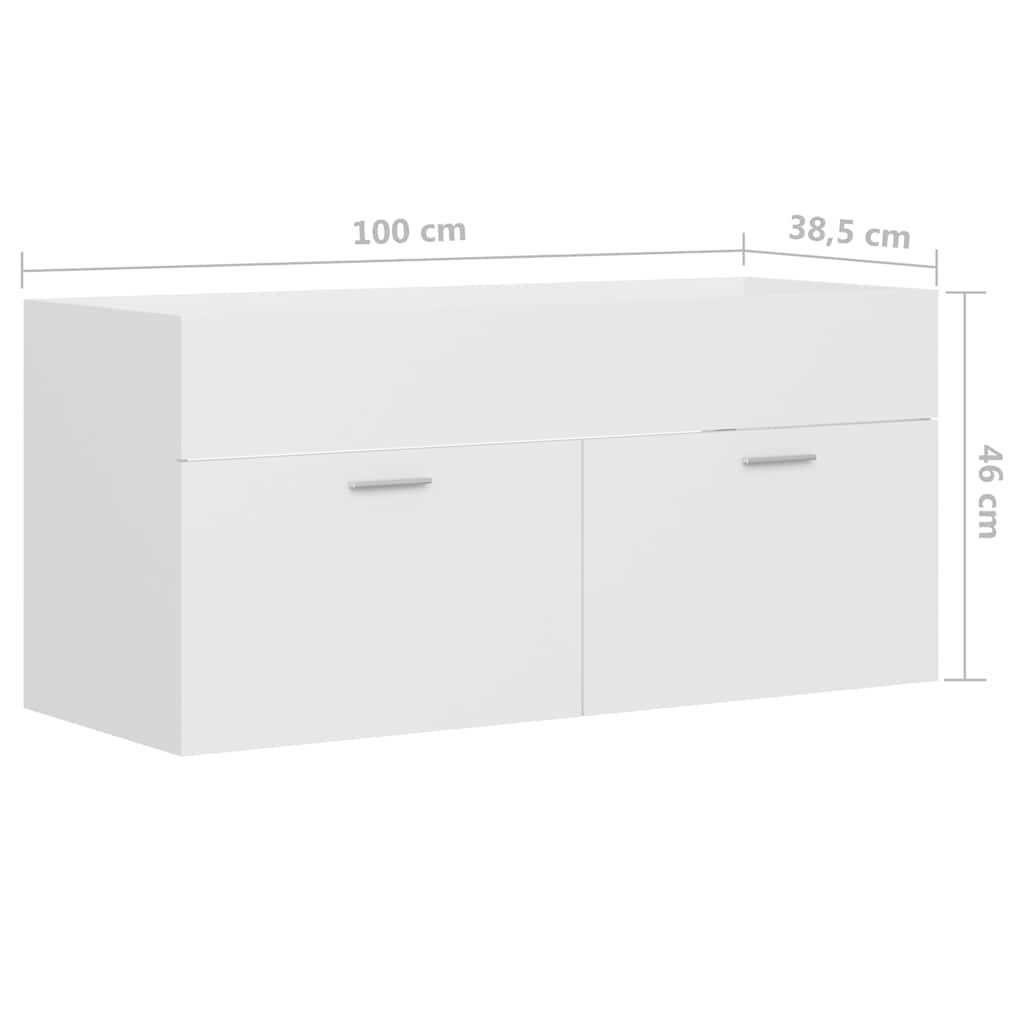 Sink Cabinet White 100x38.5x46 cm Engineered Wood