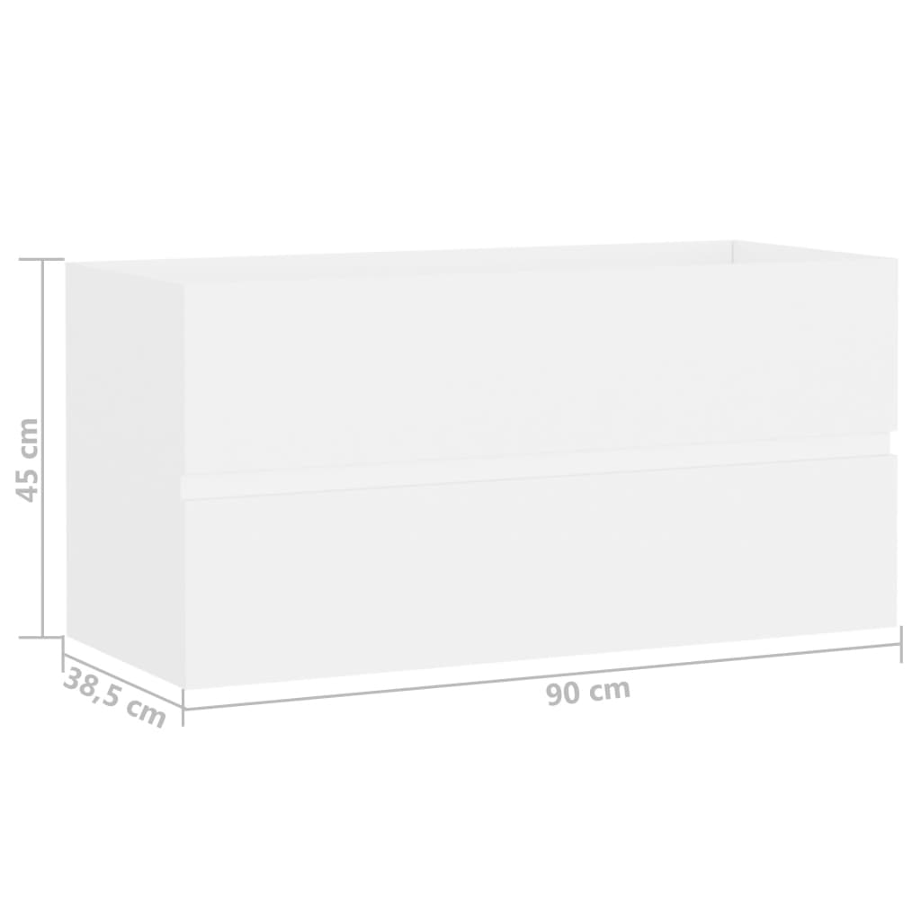 Sink Cabinet | White | Engineered Wood | 90x38.5x45 cm | Sink Cabinet