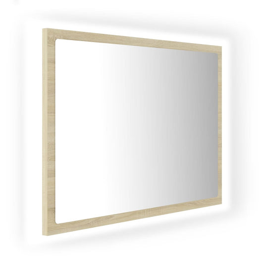 LED Bathroom Mirror Sonoma Oak 60x8.5x37 cm Acrylic LED Bathroom Mirror Sonoma Oak 60x8.5x37 cm Acrylic