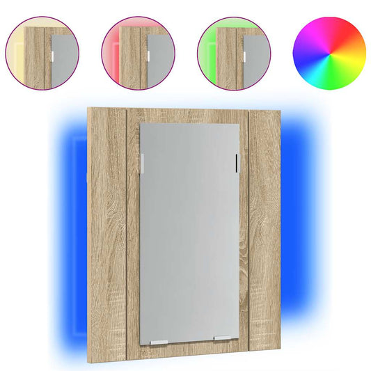 LED Bathroom Mirror Cabinet Sonoma Oak 40x12x45 cm Acrylic LED Bathroom Mirror Cabinet Sonoma Oak 40x12x45 cm Acrylic