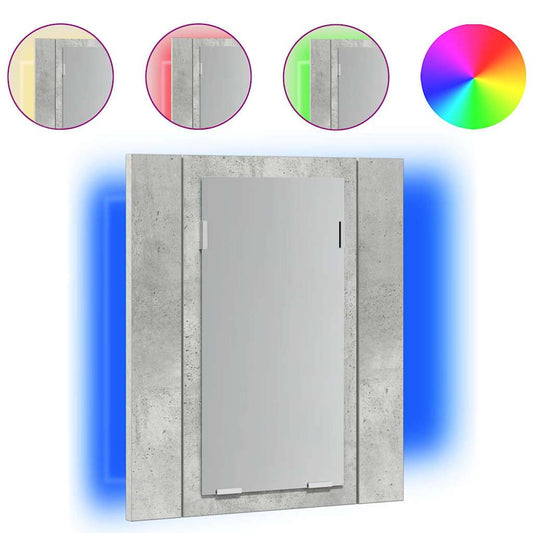 LED Bathroom Mirror Cabinet Concrete Grey 40x12x45 cm Acrylic LED Bathroom Mirror Cabinet Concrete Grey 40x12x45 cm Acrylic
