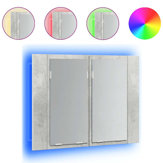 Led Mirror Cabinet | Concrete grey | Engineered wood | 60 x 12 x 45 cm Led Mirror Cabinet | Concrete grey | Engineered wood | 60 x 12 x 45 cm