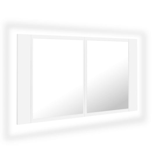 LED Bathroom Mirror Cabinet White 80x12x45 cm Acrylic LED Bathroom Mirror Cabinet White 80x12x45 cm Acrylic