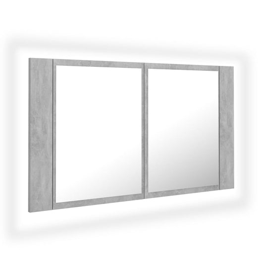 LED Bathroom Mirror Cabinet Concrete Grey 80x12x45 cm Acrylic LED Bathroom Mirror Cabinet Concrete Grey 80x12x45 cm Acrylic