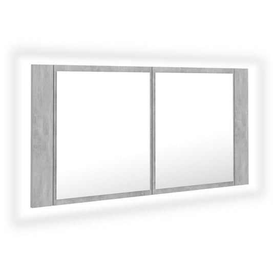 Led Mirror Cabinet | Concrete grey | Engineered wood, Acrylic Led Mirror Cabinet | Concrete grey | Engineered wood, Acrylic