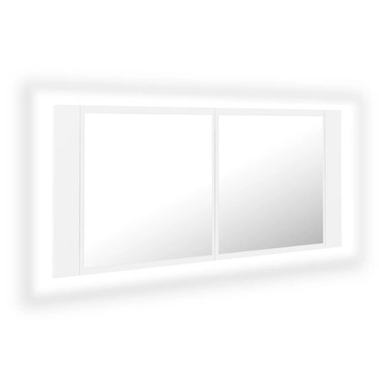 LED Bathroom Mirror Cabinet White 100x12x45 cm Acrylic LED Bathroom Mirror Cabinet White 100x12x45 cm Acrylic