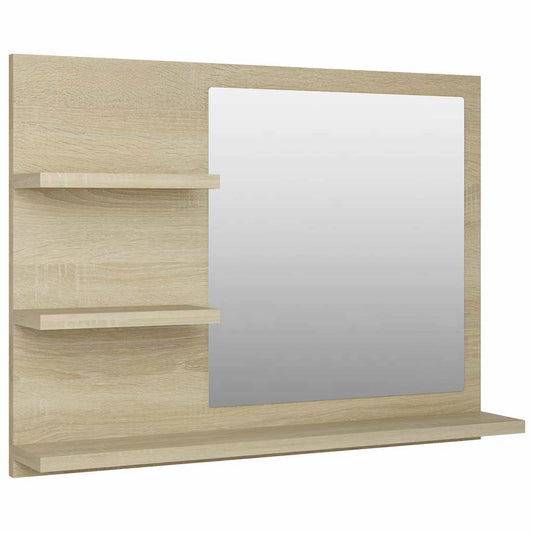 Bathroom Mirror Sonoma Oak 60x10.5x45 cm Engineered Wood Bathroom Mirror Sonoma Oak 60x10.5x45 cm Engineered Wood