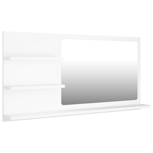 Bathroom Mirror White 90x10.5x45 cm Engineered Wood Bathroom Mirror White 90x10.5x45 cm Engineered Wood