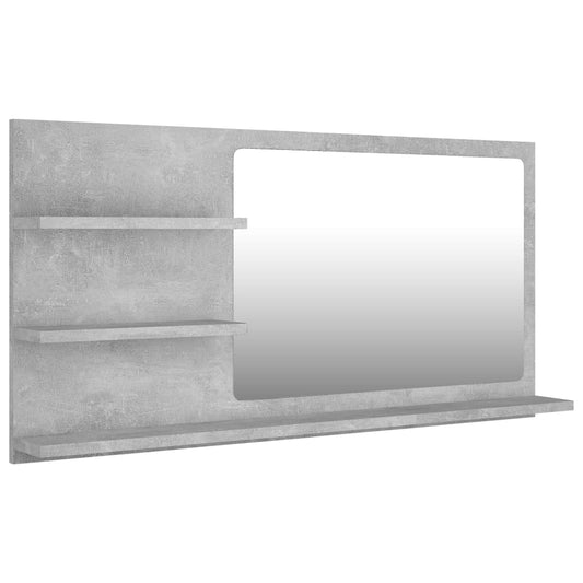 Bathroom Mirror Concrete Grey 90x10.5x45 cm Engineered Wood Bathroom Mirror Concrete Grey 90x10.5x45 cm Engineered Wood