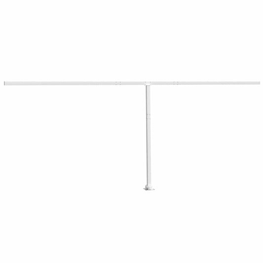 Awning Post Set White 600x245 cm Iron Awning Post Set White 600x245 cm Iron