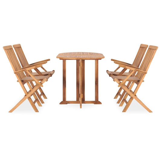 5 Piece Folding Outdoor Dining Set Solid Teak Wood 5 Piece Folding Outdoor Dining Set Solid Teak Wood