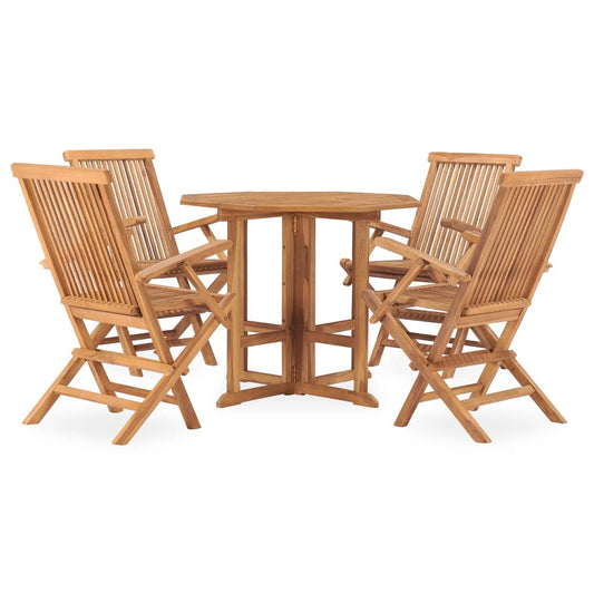5 Piece Folding Outdoor Dining Set Solid Teak Wood 5 Piece Folding Outdoor Dining Set Solid Teak Wood