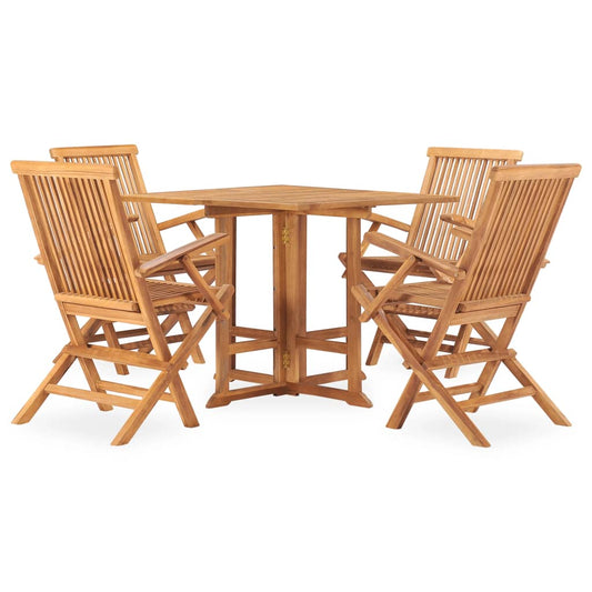 5 Piece Folding Outdoor Dining Set Solid Teak Wood 5 Piece Folding Outdoor Dining Set Solid Teak Wood