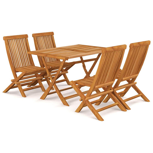 5 Piece Garden Dining Set Solid Teak Wood 5 Piece Garden Dining Set Solid Teak Wood