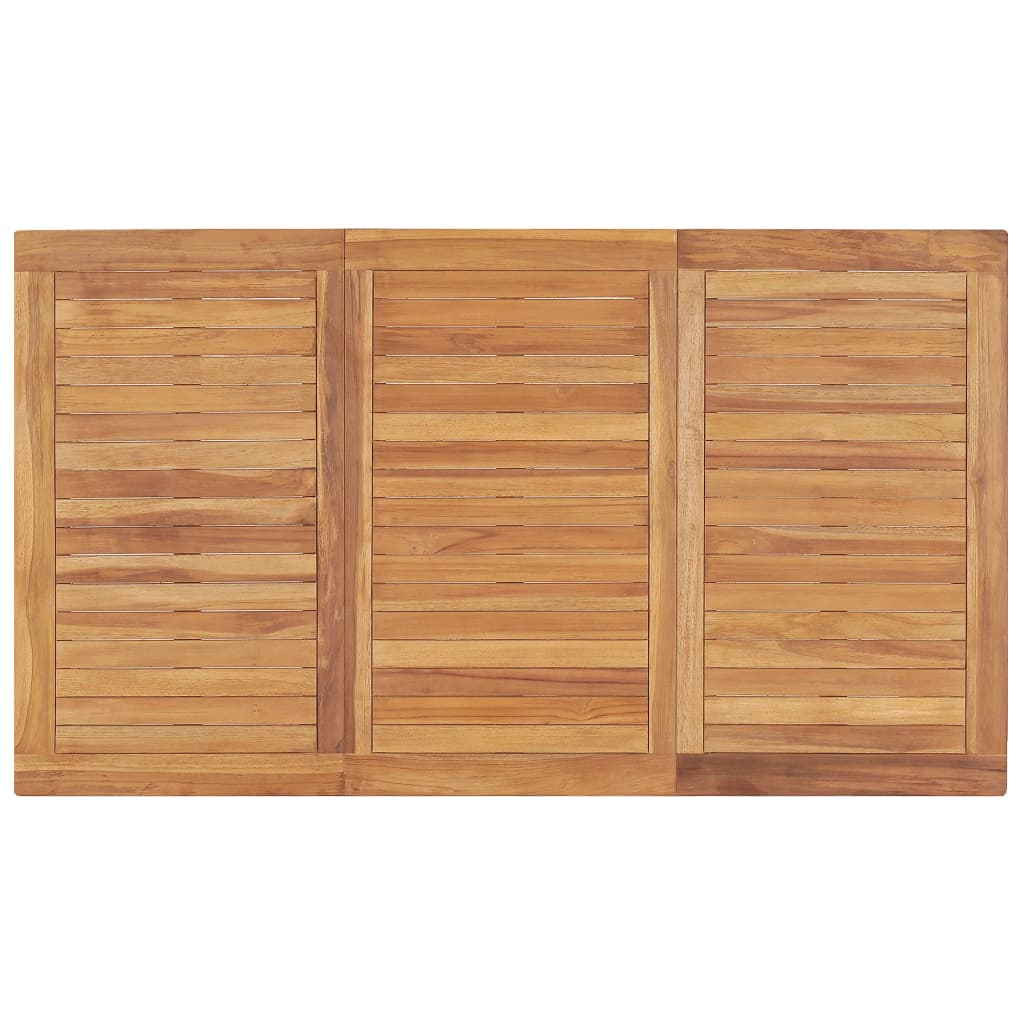 5 Piece Garden Dining Set 140x80 cm Solid Teak Wood