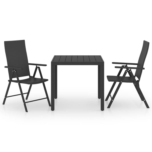 3 Piece Garden Dining Set Black 3 Piece Garden Dining Set Black