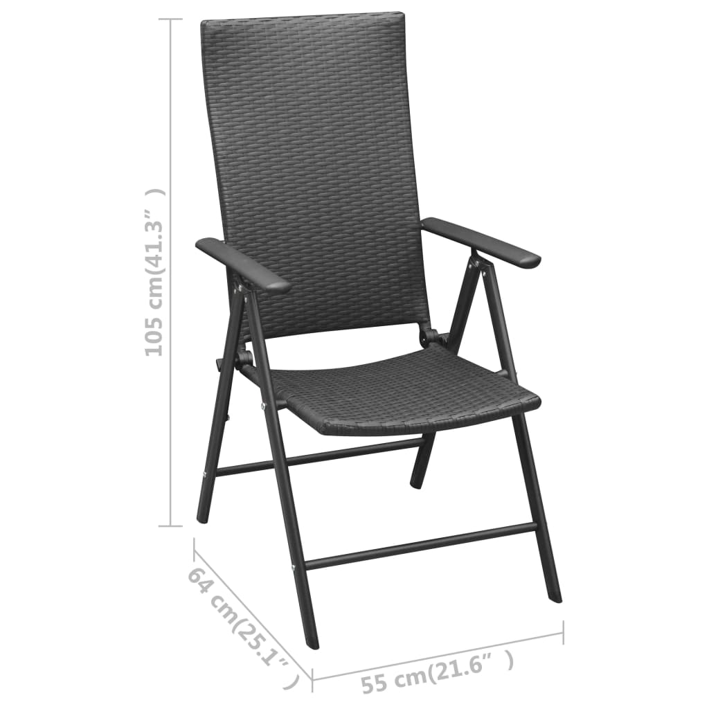 Dining Set | Black | PE Rattan | Standard | Adjustable Armrests