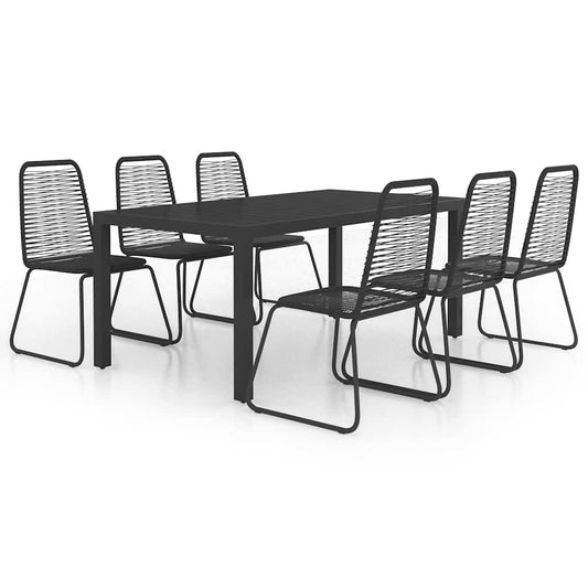 Dining Set | Black | PVC rattan, powder-coated steel, aluminium, WPC Dining Set | Black | PVC rattan, powder-coated steel, aluminium, WPC