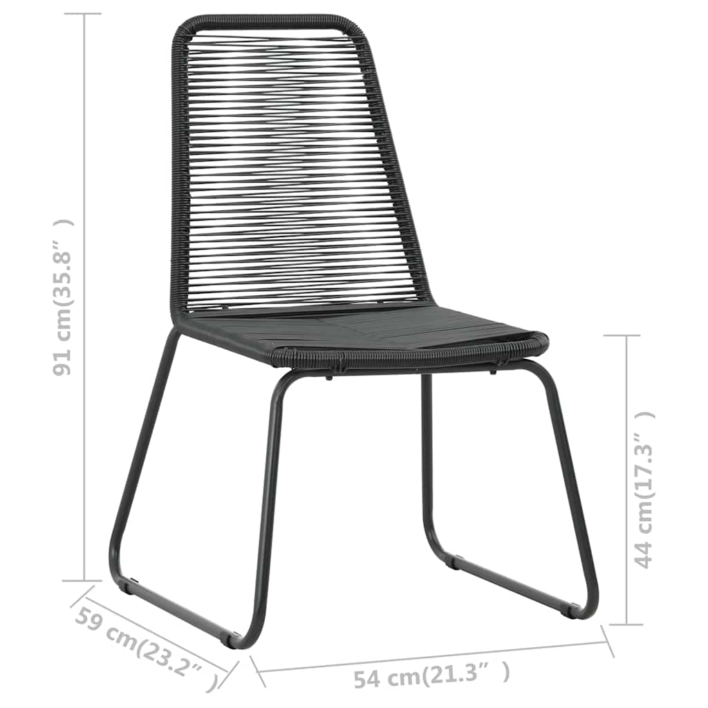 Dining Set | Black | PVC rattan, powder-coated steel, aluminium, WPC