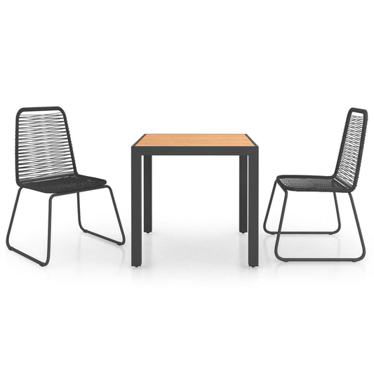 Dining Set | Black and Brown | PVC Rattan | Compact | Lightweight Dining Set | Black and Brown | PVC Rattan | Compact | Lightweight