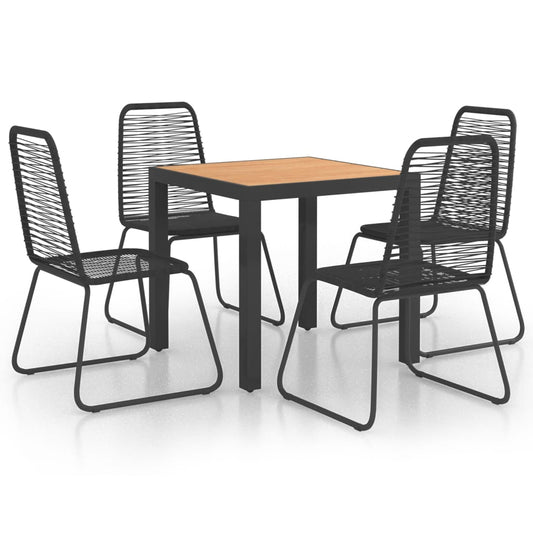 5 Piece Garden Dining Set PVC Rattan Black and Brown 5 Piece Garden Dining Set PVC Rattan Black and Brown